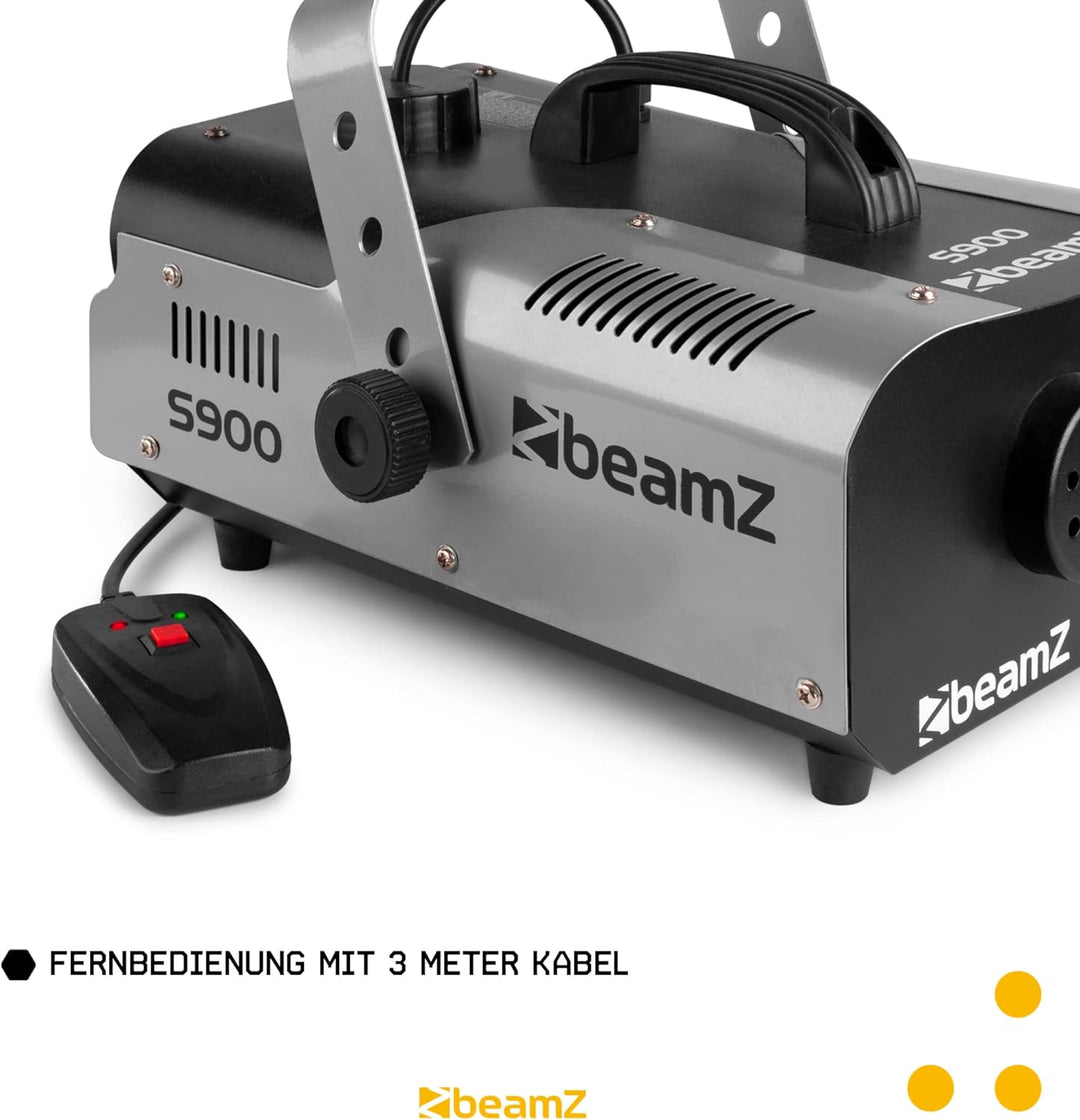 BeamZ S900 Nebelmaschine 900 Watt, Fogger, Party Rauchmaschine, Fog Machine, Kabelfernbedienung, 2,5