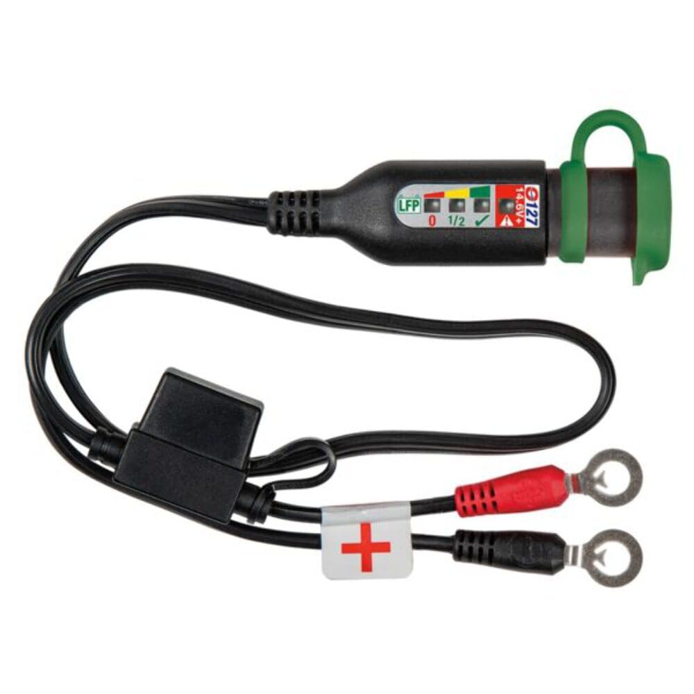 OptiMate MONITOR O-127 12,8 V/13,2 V Lithium-Batteriemonitor – Permanentes Batteriekabel mit LED-Sta