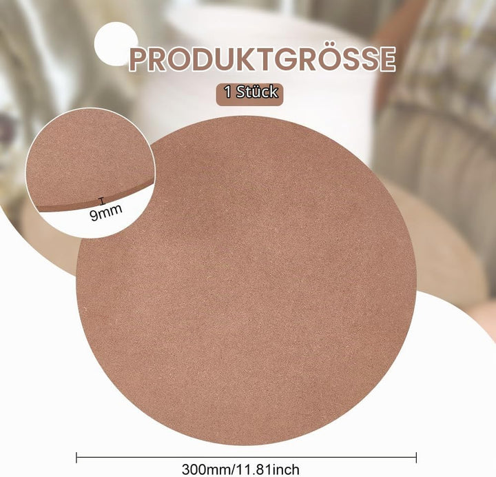 BENECREAT 30 cm Runder Töpferscheibenschläger, Mitteldichte Faserplatte (MDF) Keramik-Ton-Trockenbre