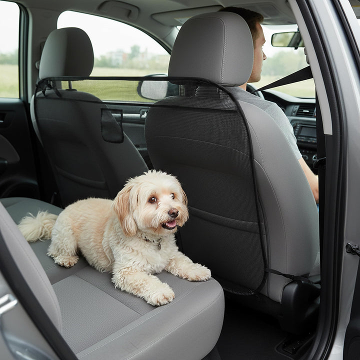 Hundegitter für Auto Kofferraum & Rücksitz – Universelle Faltbare Hundebarriere mit Tasche & transpa