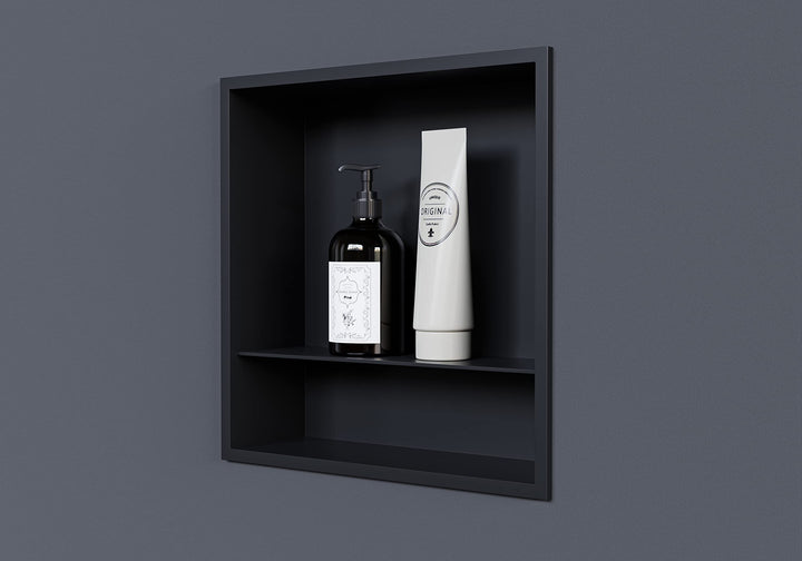 Wandnische aus Edelstahl NT303010X mit Ablagefach - 30 x 30 x 10 cm Einbauregal, flexibler Einbau- I