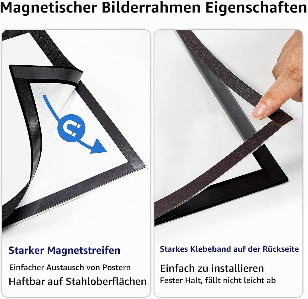 VAIIGO Magnetrahmen Info-Rahmen Selbstklebend mit Magnetverschluss für Informationsrahmen DIN A3 For