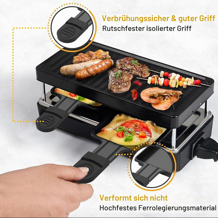 ipow Raclette Pfännchen 8 Stück, Mini Raclette Pfännchen Ersatz Antihaftbeschichtet für Raclette Zub