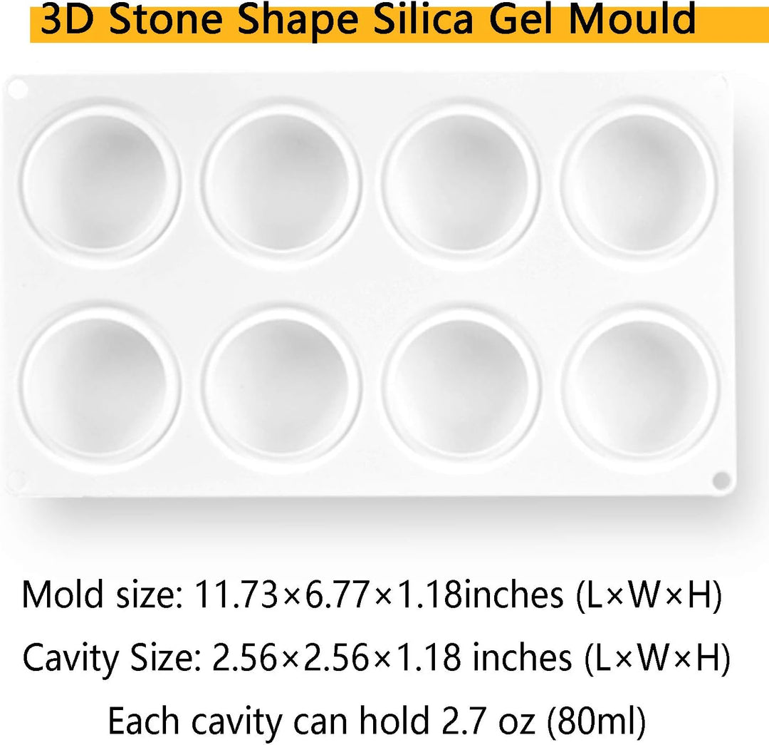 OCPO Kitchen Silikonform Rund, 3D Kreis Silikonform rund flach Backform, Silikon Backform Kugel für