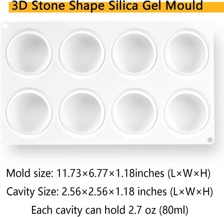 OCPO Kitchen Silikonform Rund, 3D Kreis Silikonform rund flach Backform, Silikon Backform Kugel für