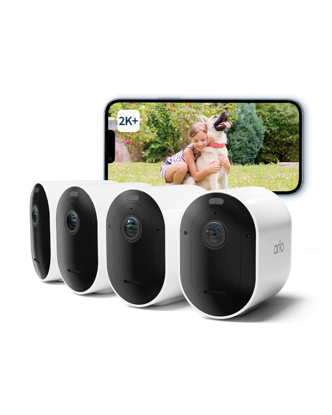 Arlo Pro 5 Überwachungskamera Aussen WLAN, 2K+ HDR Video, Kabellos, Verbesserte Farbnachtsicht, 160°