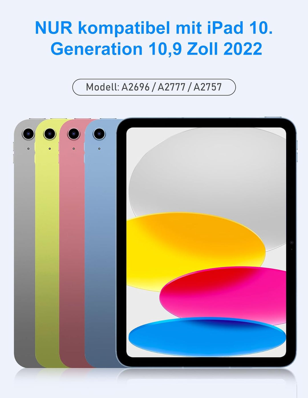 SOPPY Tastaturhülle mit Maus für iPad A16 11 Gen. 2025(A3354/A3355/A3356), 10,9 Zoll iPad 10 Gen. 20