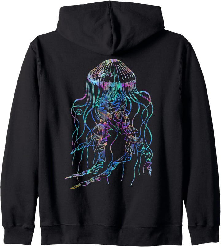 Psychedelic Jellyfish Trippy Surreal Colorful Ocean Creature Kapuzenjacke