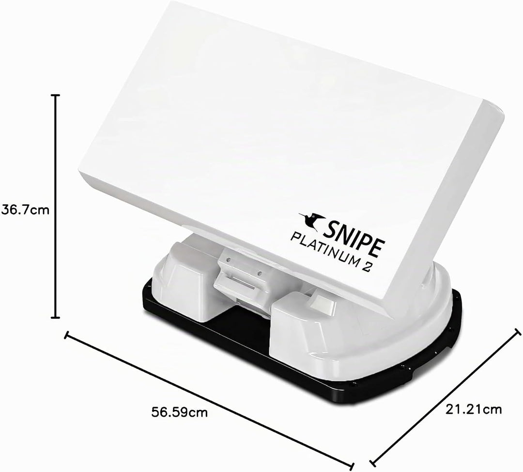 Selfsat Snipe Platinum 2 - Twin - Vollautomatische Satellitenantenne, Campingantenne mit BT Fernbedi