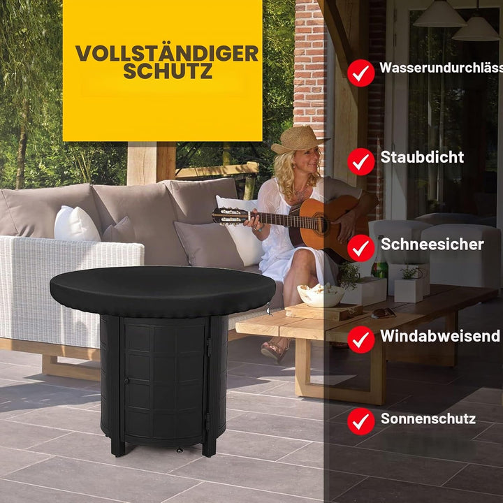 Feuerplatte Abdeckung, Wasserdicht Anti-UV 420D Grillplatte Schutzhülle, Rund Wasserbeständigkeit Ab