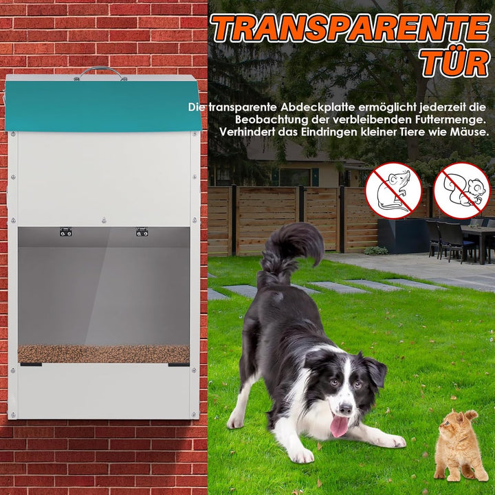 Svauoumu Futterautomat für Hunde - Fassungsvermögen 22 kg, mit Deckel Zum Schutz des Futters, Nageti