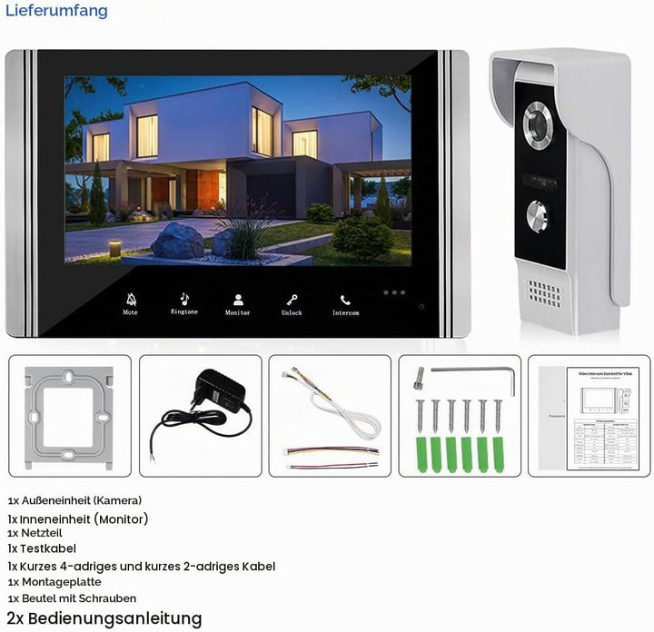 OBO HANDS Verdrahtete Video-Gegensprechanlage 7 Zoll Video-Türklingel Tür System Kits Unterstützung
