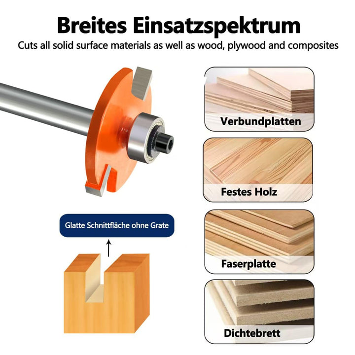 ScheibennutfräSer 8mm Schaft, 4mm Schnitttiefe Nutfräser, mit 2 Einstellbaren Lager, Fräser für Ober