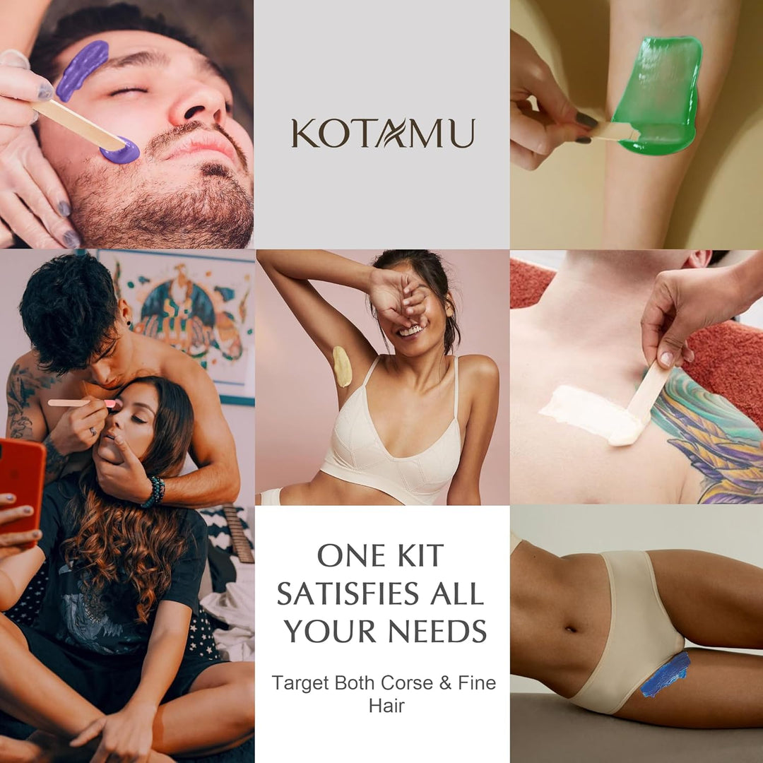 KOTAMU Waxing Set Professionelles, Digitaler Wachswärmer zur Heisswachs Haarentfernung, 600g Waxing