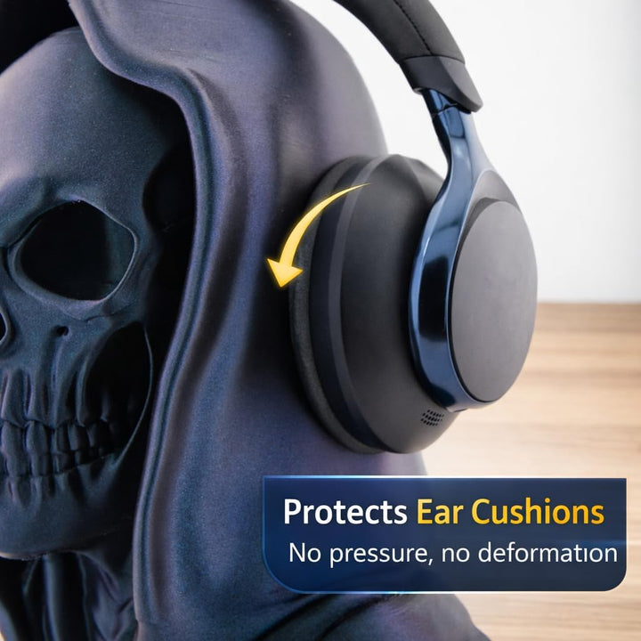 OSAZEE Totenkopf Kopfhörerständer – Skull Headphone Stand Burned Titanium Black | Premium Kopfhörerh