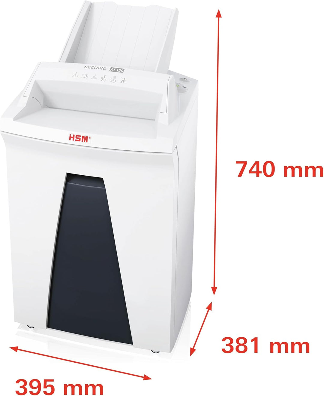 HSM SECURIO AF150 Office Autofeed Aktenvernichter, Sicherheitsstufe P4, Partikelschnitt, 150 Blatt a