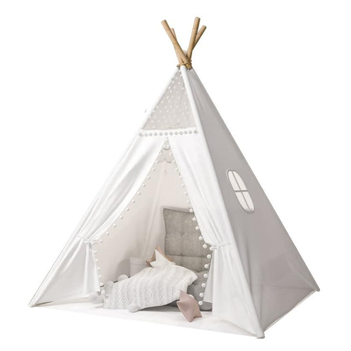 Camiraft Weiss Kinder Tipi Zelt,klassisches indisches Spielzelt für Kinder,Kinderzelte aus Polyester