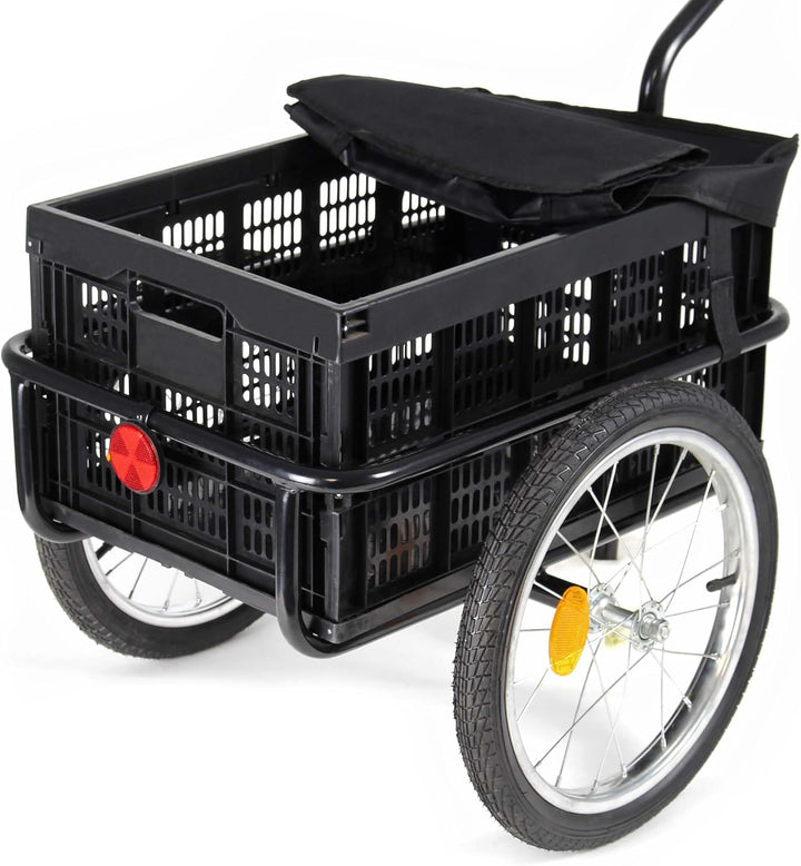 Wiltec Fahrrad Lastenanhänger, Fahrradanhänger, Deichsel klappbar & Schnellkupplung für Einkäufe, Ur