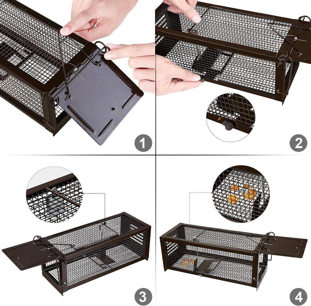 RatzFatz® 2x Lebendfalle Mausefalle, Rattenfalle, ● Sieger 2021 ● XXL, Profi, Garten & Haus, Tierfal