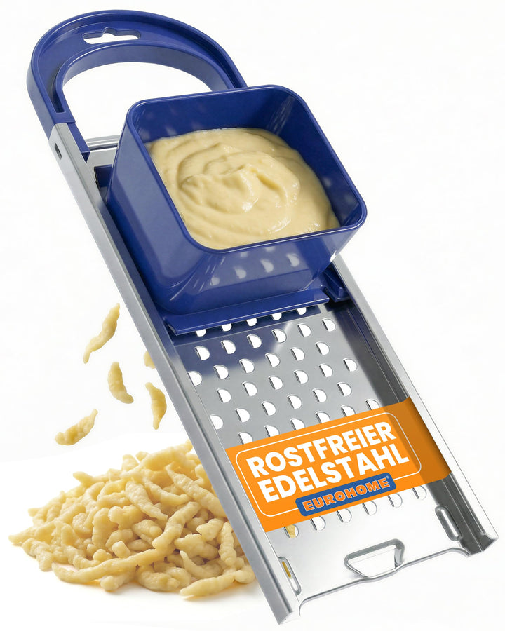 EUROHOME Spätzlereibe Edelstahl Kunststoff mit "Nase" für lange Spätzle - Spätzlehobel 33 x 11 x 6,3