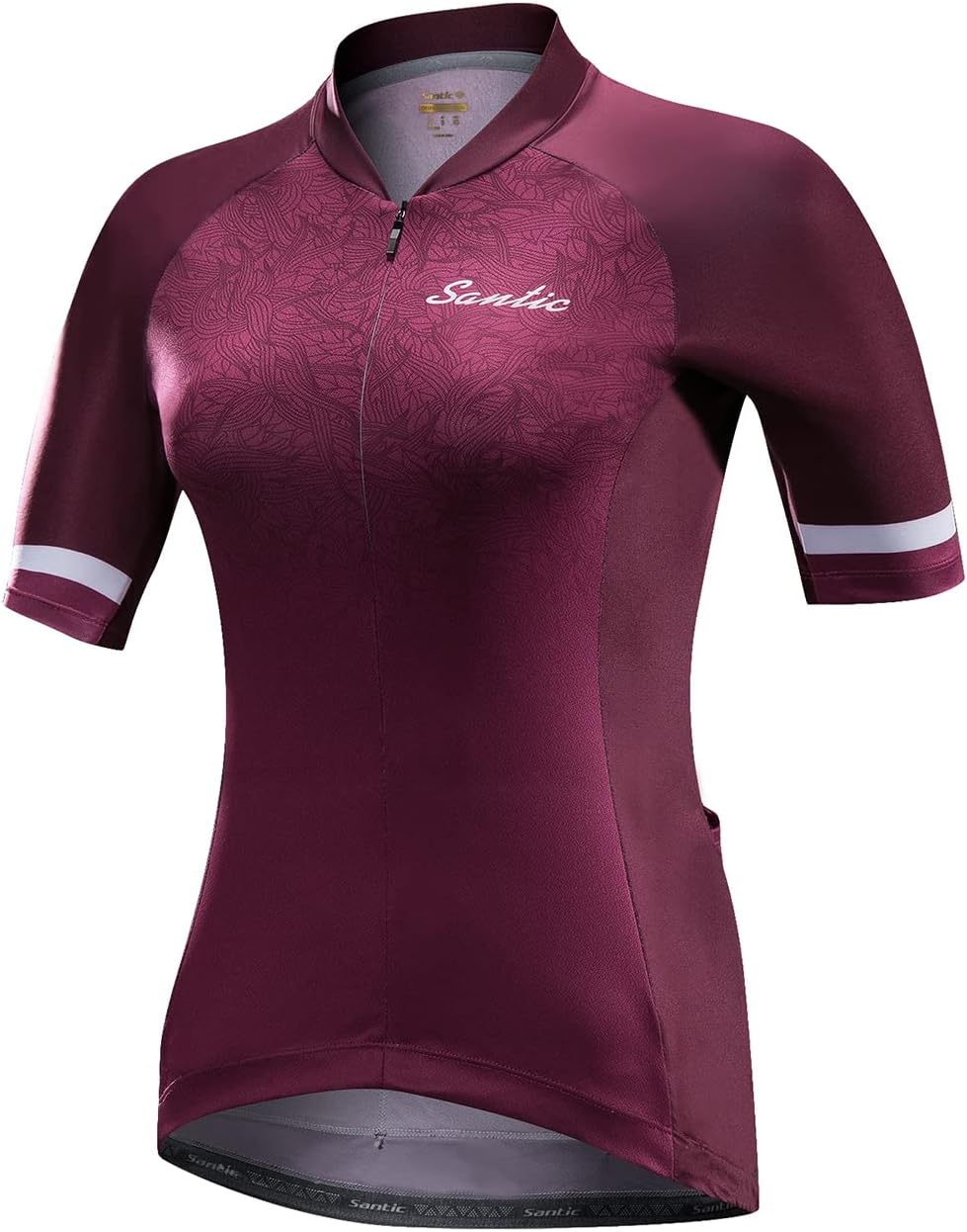 Santic Damen Radler-Trikot Kurzarm Atmungsaktives Fahrrad-Oberteil mit Reflektorstreifen Schnelltroc