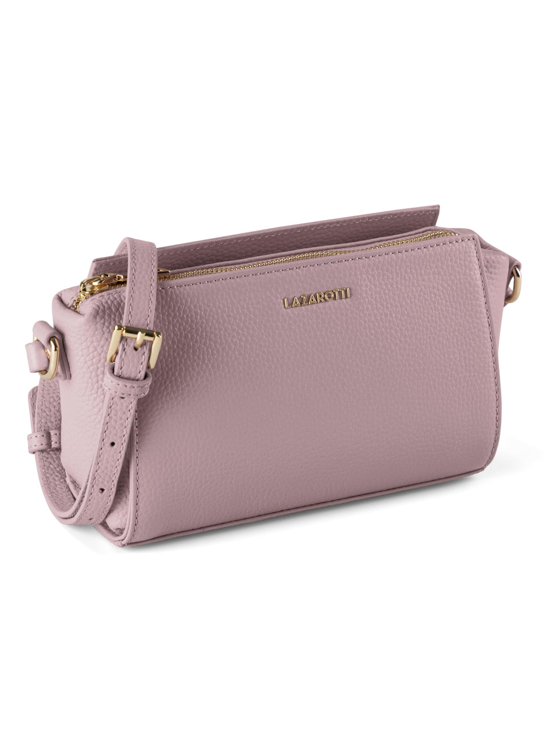Lazarotti Bologna Leder Umhängetasche Damen | verstellbarer Schultergurt | mittelgrosse Crossbody Ba