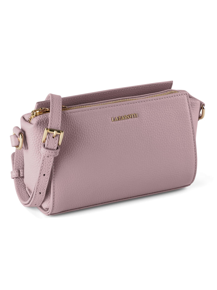 Lazarotti Bologna Leder Umhängetasche Damen | verstellbarer Schultergurt | mittelgrosse Crossbody Ba