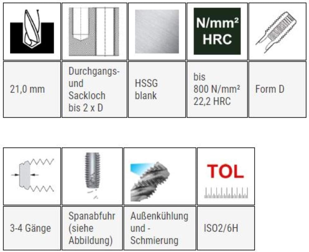Baer Einschnittgewindebohrer M24 HSSG Form D - Gewindeschneider - Gewindebohrer M 24 x 3,0 DIN 352 -