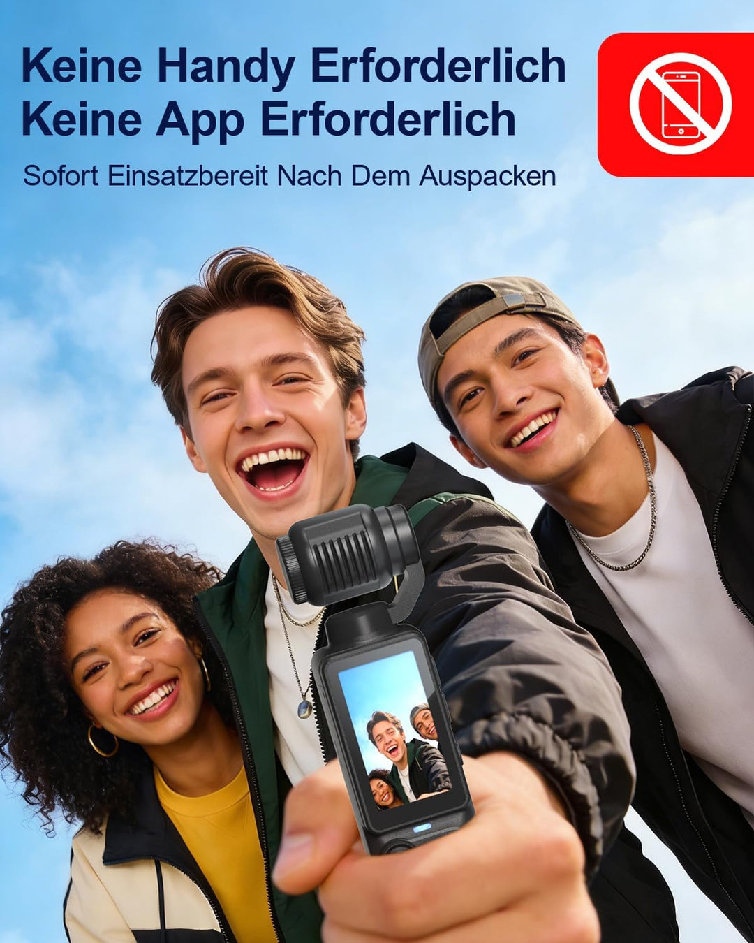 W & O 2,5K Vlog Kamera mit 180° Drehbarer Objektiv,Taschen Körperkamera Bodycam mit Audio&Video Aufn