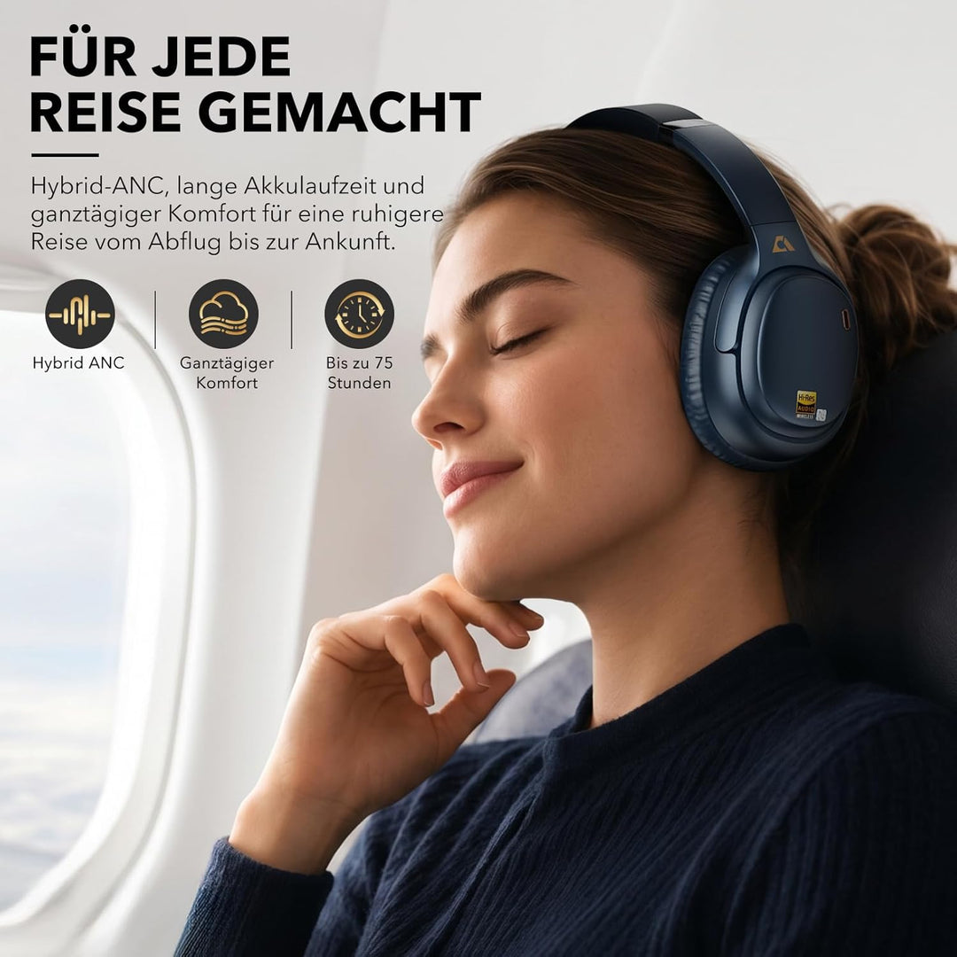 1Mii E700 Kabellose Bluetooth Over-Ear-Kopfhörer mit Active Noise Cancelling, Hi-Res Audio LDAC/aptX