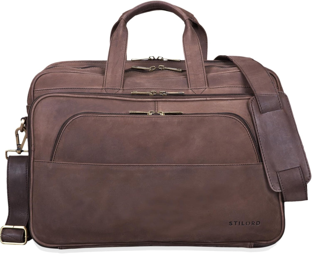 STILORD Artemis Vintage Lehrertasche Leder Aktentasche Herren Damen Businesstasche gross für Zwei Ak