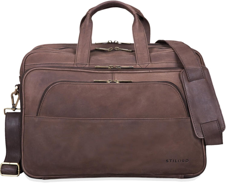 STILORD Artemis Vintage Lehrertasche Leder Aktentasche Herren Damen Businesstasche gross für Zwei Ak