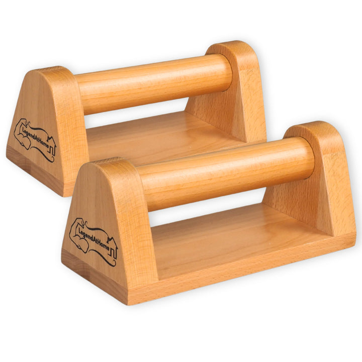 Liegestützgriffe [2er-Set] aus Buchenholz – stabile & gelenkschonende Parallettes für Push Ups, Cali