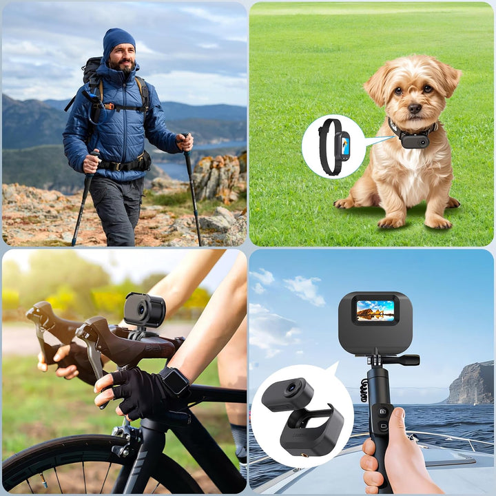 Mini Action Kamera, Tragbare Sportkamera und Magnetische Ladebox mit 1150mAh Batterie, 1080P Action