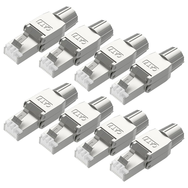 VCELINK RJ45 Stecker Werkzeuglos für Verlegekabel Cat7 Cat6A Netzwerkstecker Werkzeuglos Feldkonfekt