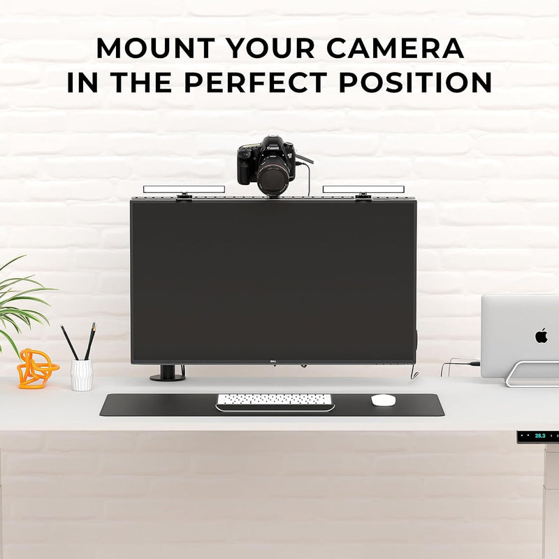 HumanCentric DSLR Monitor Mount - Monitor Shelf for Desk Camera Mount, Light Webcam and Microphone C