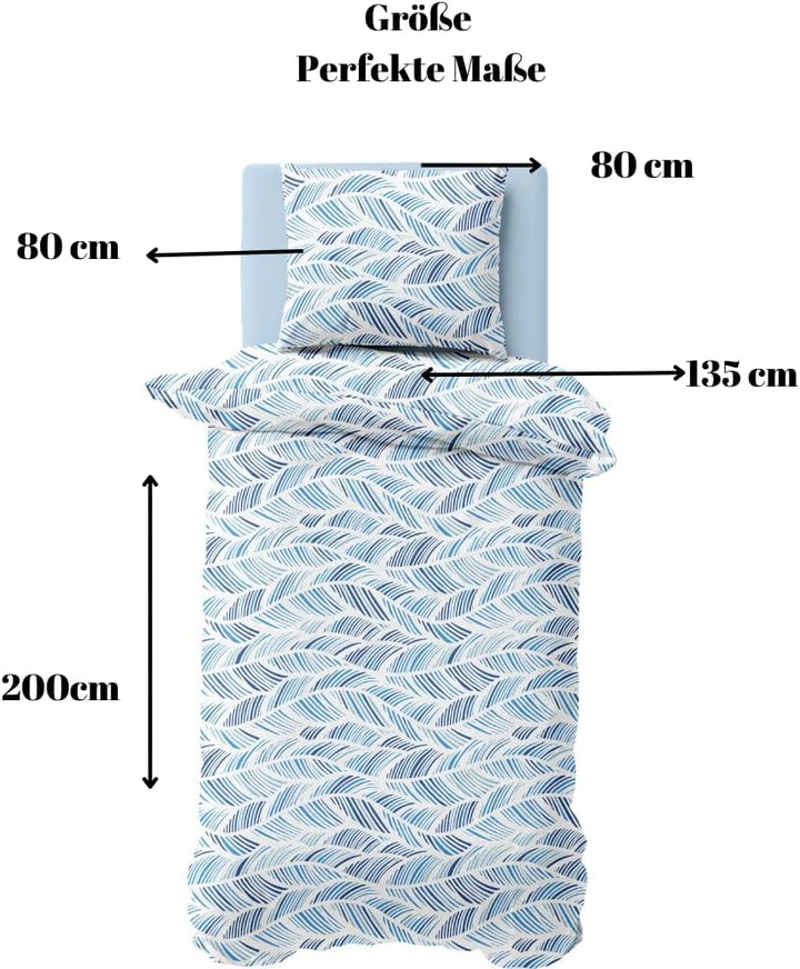 Nautica Home Wave Bettwäsche-Set, Bettbezug-Set Set 100% Baumwolle Ranforce Reissverschluss YKK 135X