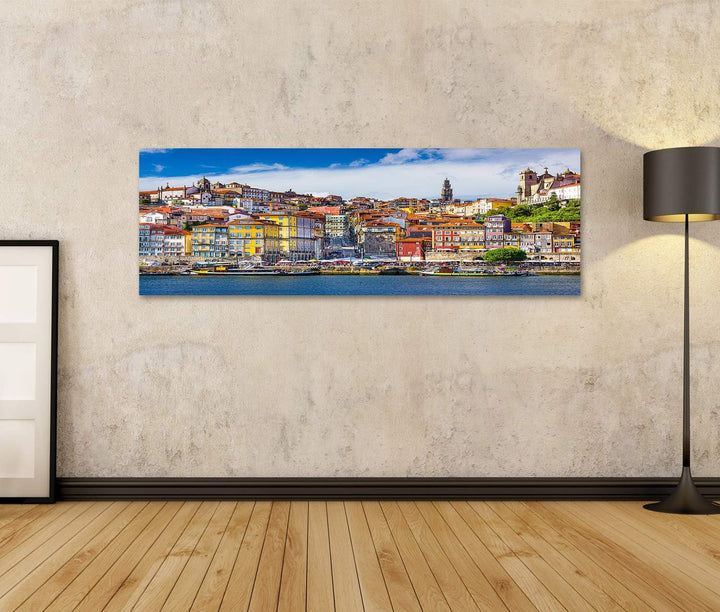 Bild Bilder auf Leinwand Altstadtsilhouette von der Anderen Seite des Douro in Porto Portugal Wandbi