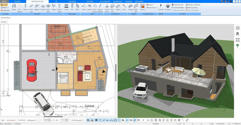 Plan7Architekt Pro 3 - Professionelle 3D CAD Architektur & Hausplaner Software, Grundriss Programm,