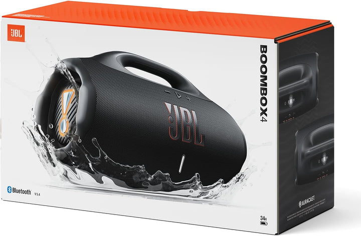 JBL Boombox 4 Tragbarer Bluetooth Lautsprecher, JBL Pro Sound mit AI Sound Boost, IP68 Wasser- und S