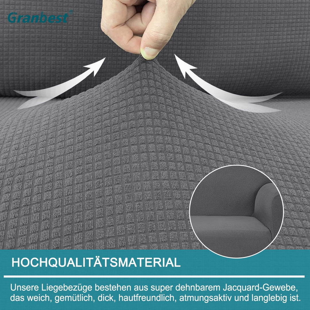 Granbest Premium Wasserabweisend 4 Stück Sektionssofa Sitzkissen Abdeckung Chaise Lounge Sofa Protec