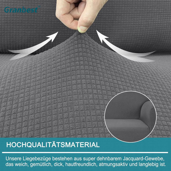 Granbest Premium Wasserabweisend 4 Stück Sektionssofa Sitzkissen Abdeckung Chaise Lounge Sofa Protec
