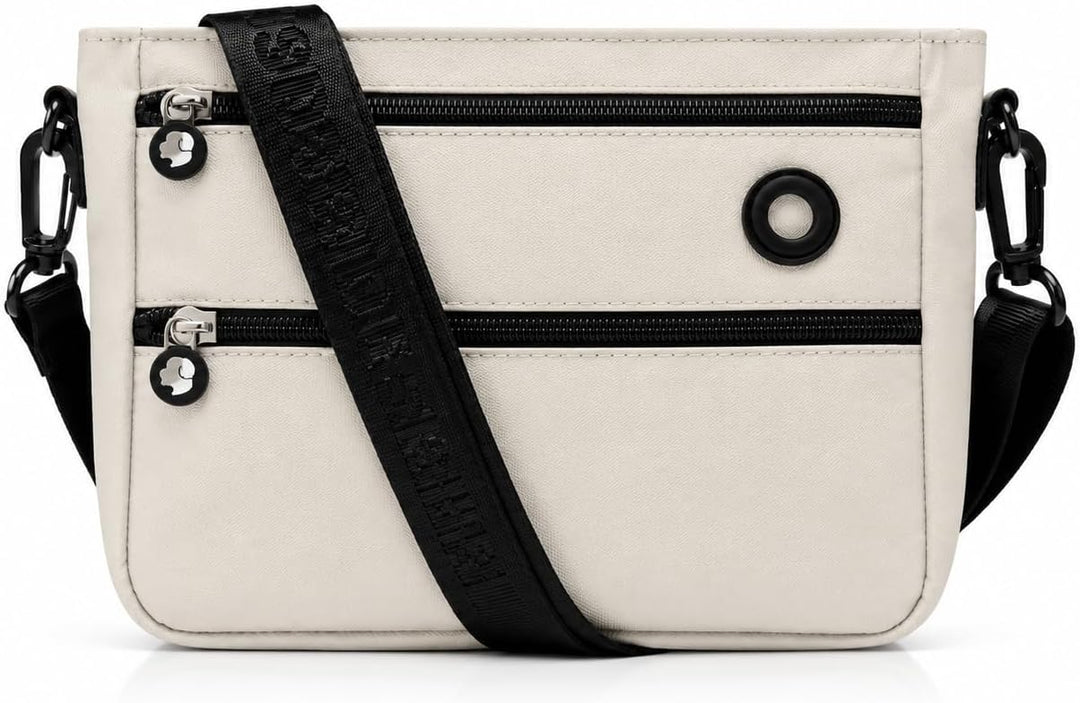 Hängebüdel (Beige) | Mit Magnetverschluss - Geteiltes Leckerlifach - viele Taschen für ausreichend S
