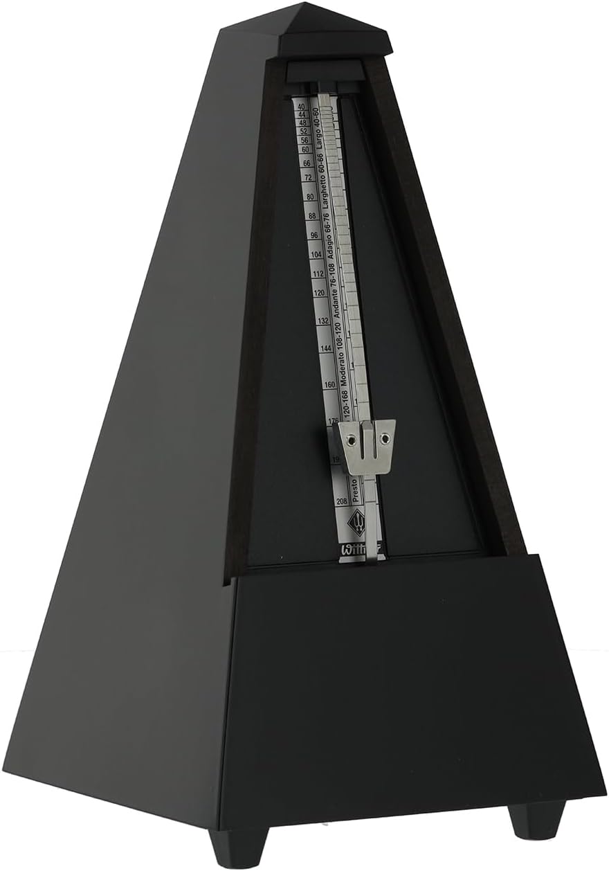 Wittner Metronom 806M Holzgehäuse ohne Glocke Taktell Pyramidenform schwarz matt, schwarz matt