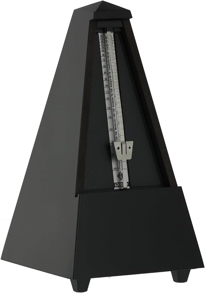 Wittner Metronom 806M Holzgehäuse ohne Glocke Taktell Pyramidenform schwarz matt, schwarz matt