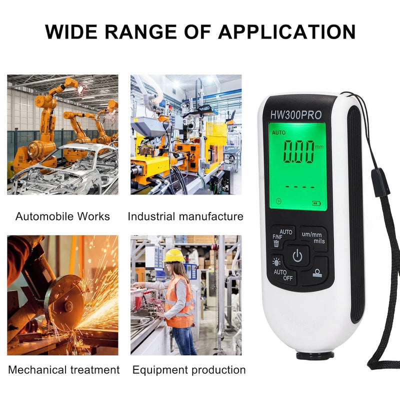 Lackdickenmessgerät Für Auto, Digitales Lackschichtdickenmessgerät, ABS mit Tragbarem Seil, Automati
