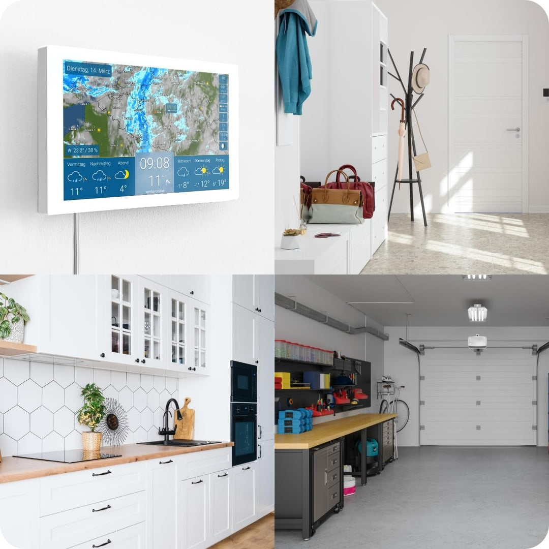 Wandhalterung für wetteronline home (ab 2. Generation), komplettes Wandmontage-Set mit Kabel, Schrau