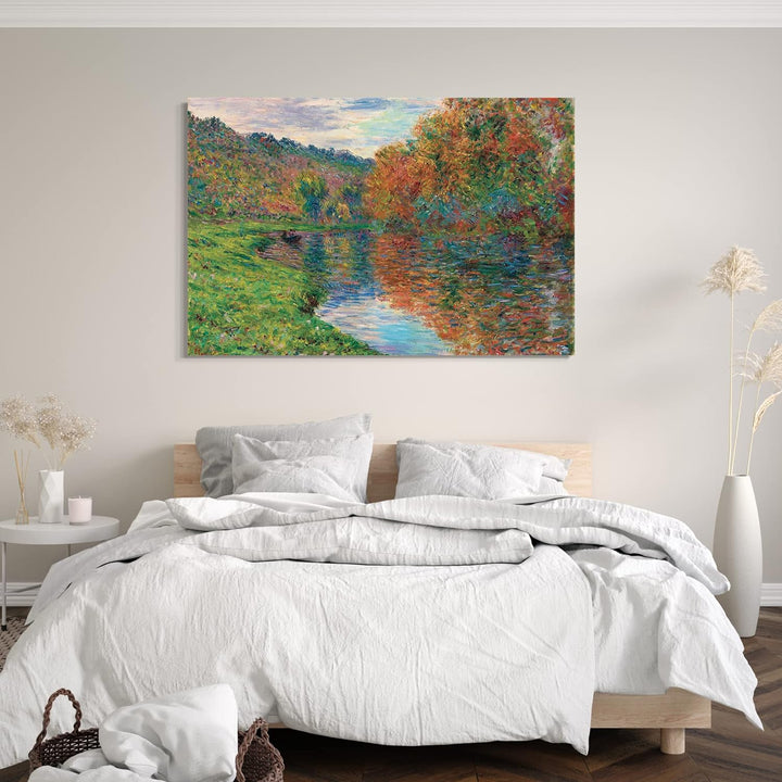 Printed Paintings Leinwand (80x60cm): Claude Monet - Der Arm von Jeufosse, Herbst 80x60 cm, 80x60 cm
