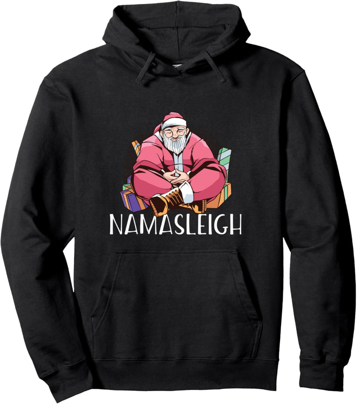 NAMASLEIGH Weihnachtsmann Yoga-Meditation Weihnachten Meme Pullover Hoodie