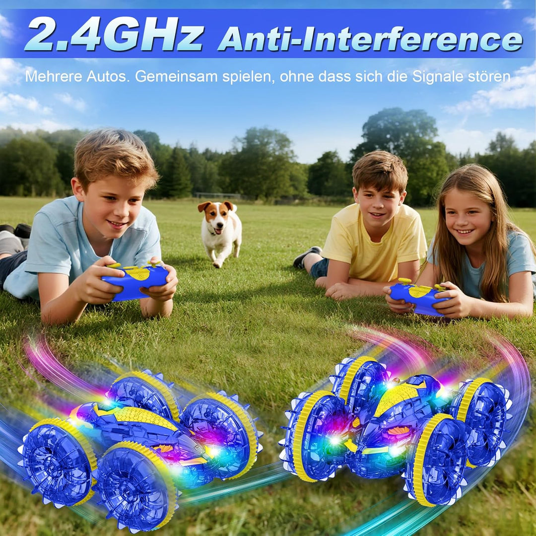 MidiVix Amphibienfahrzeug Ferngesteuertes Auto, 90 Min Spielzeit, 2.4GHz Double-Sided Stunt RC Auto
